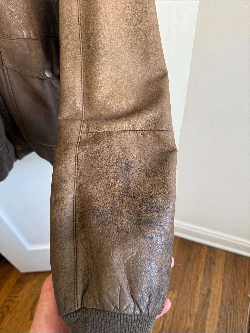 Vintage Structure Brown Distressed Leather Jacket Men’s M